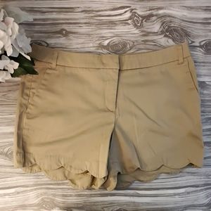 Kenar scalloped khaki shorts